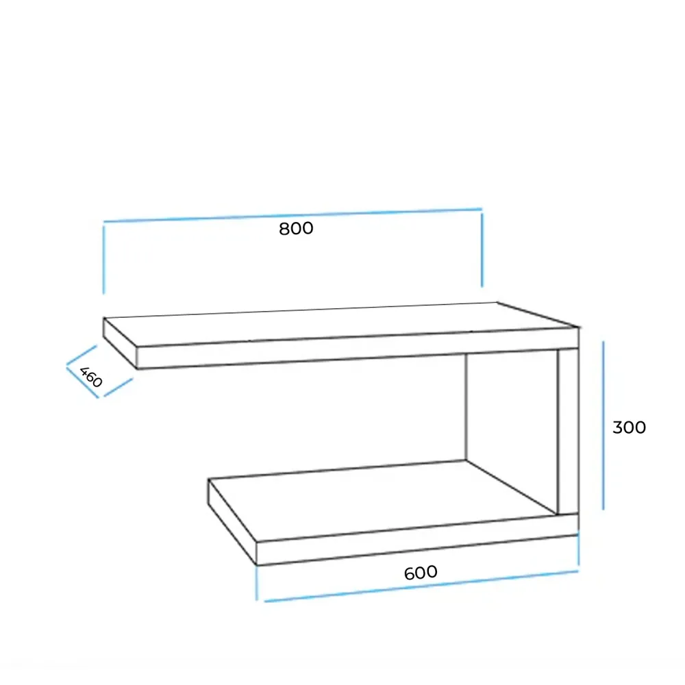 Mueble de baño abierto de 80 cm Beton - Cubi&Co modelo Destiny en Madera Tratada