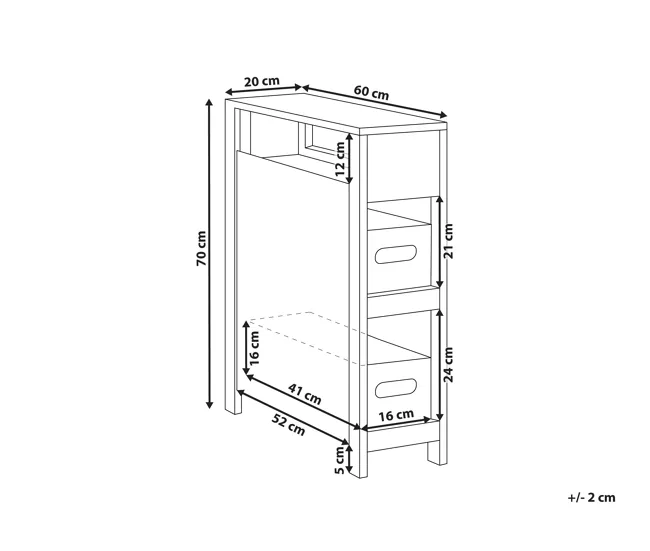 Mueble de baño CACHI 20 cm 60 cm 70 cm Blanco con Sistema de Almacenaje
