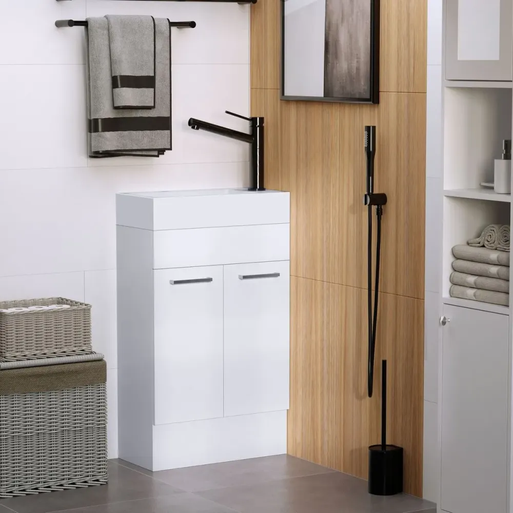 Mueble de baño Mica Kleankin 2 puertas blanco 25x50x86 cm