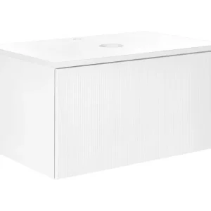 Mueble de baño negro 80 x 52 cm ALZIRA con Estante para Toallas