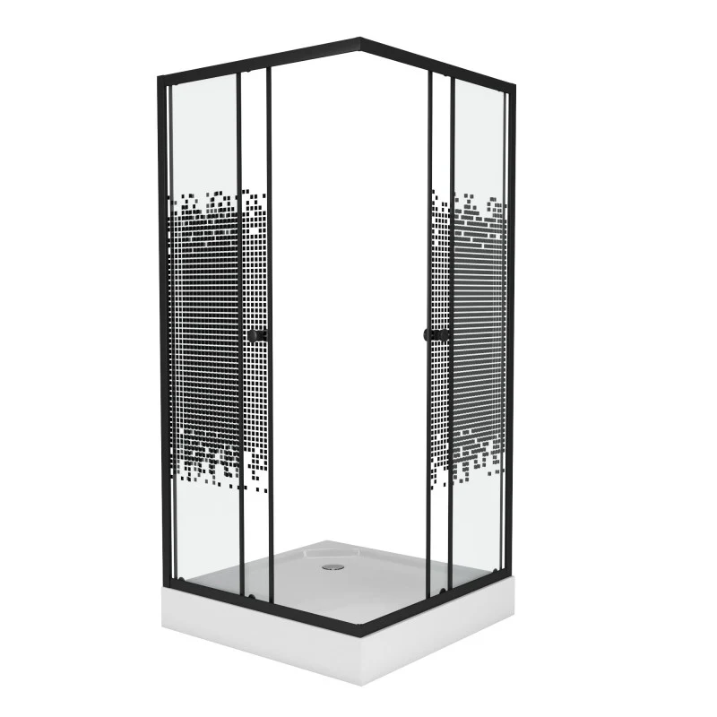 Repisa Flotante Cabine de douche carré 90/90/190 Noir