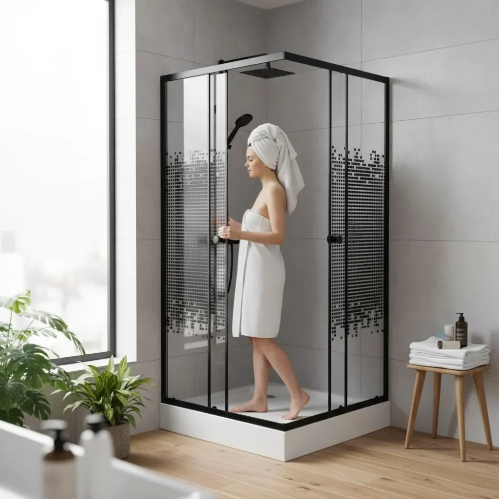 Repisa Flotante Cabine de douche carré 90/90/190 Noir