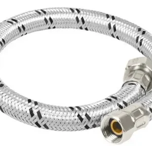 Repisa Flotante Manguera de hule revestida de acero inoxidable p/ boiler 1/2"" x 80 cm