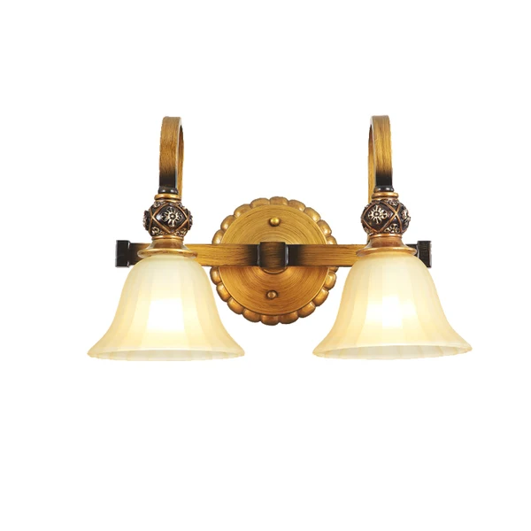 Tocador con Espejo 1/2/3 lichten matglas ijdelheid lichtarmatuur traditionele gouden bekervorm/bel badkamer wandverlichting