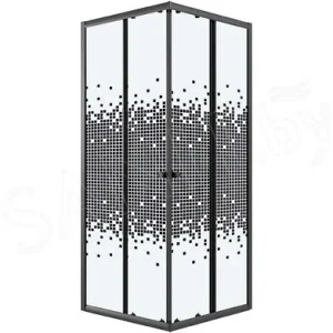 Tocador con Espejo Cabine de douche carré 80/80/190 Noir