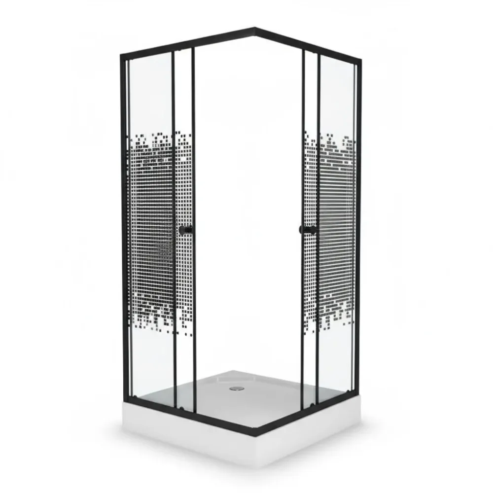 Tocador con Espejo Cabine de douche carré 80/80/190 Noir