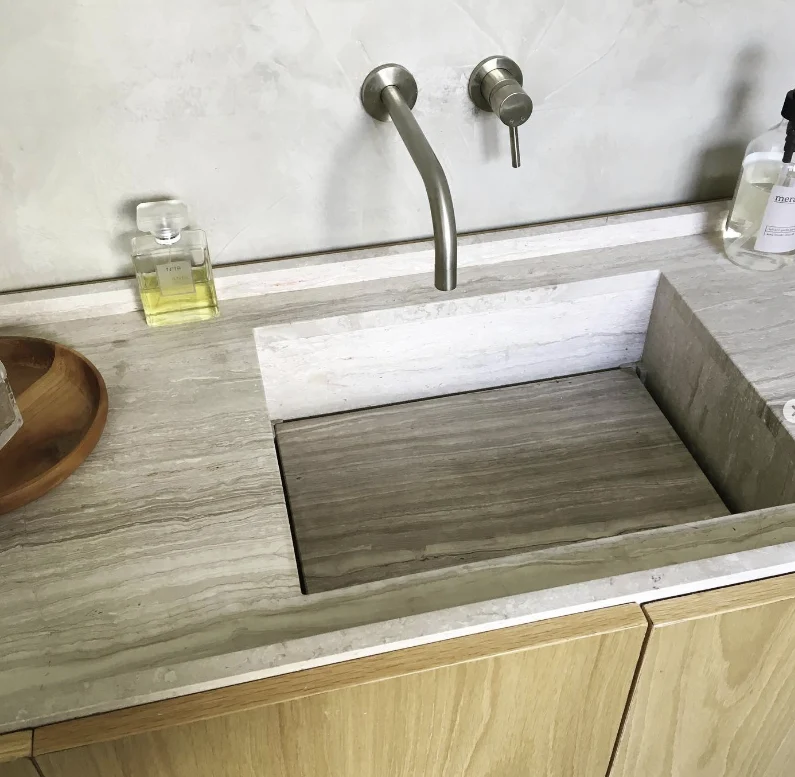 Wasbak Beige Marmer - Basiel - 150 cm