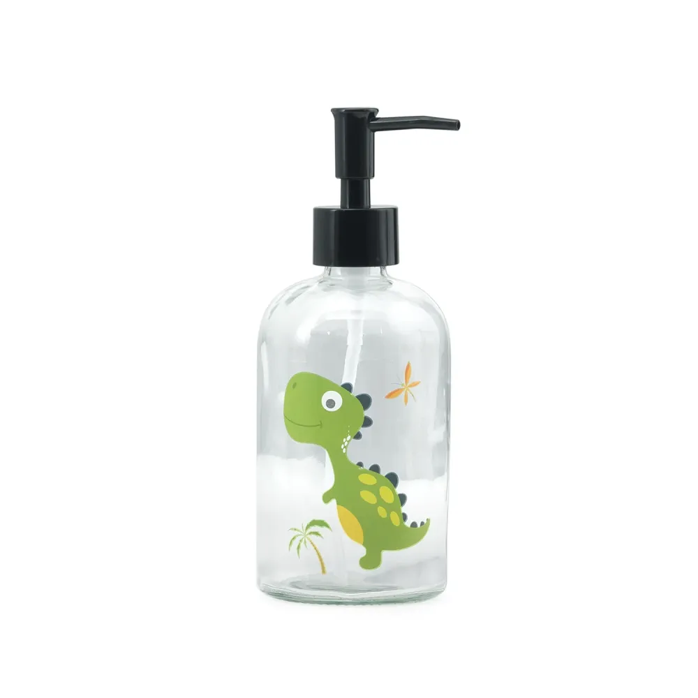 Dispensador de jabón con dosificador en plástico negro Gedy serie Gioia - Dinosaurio