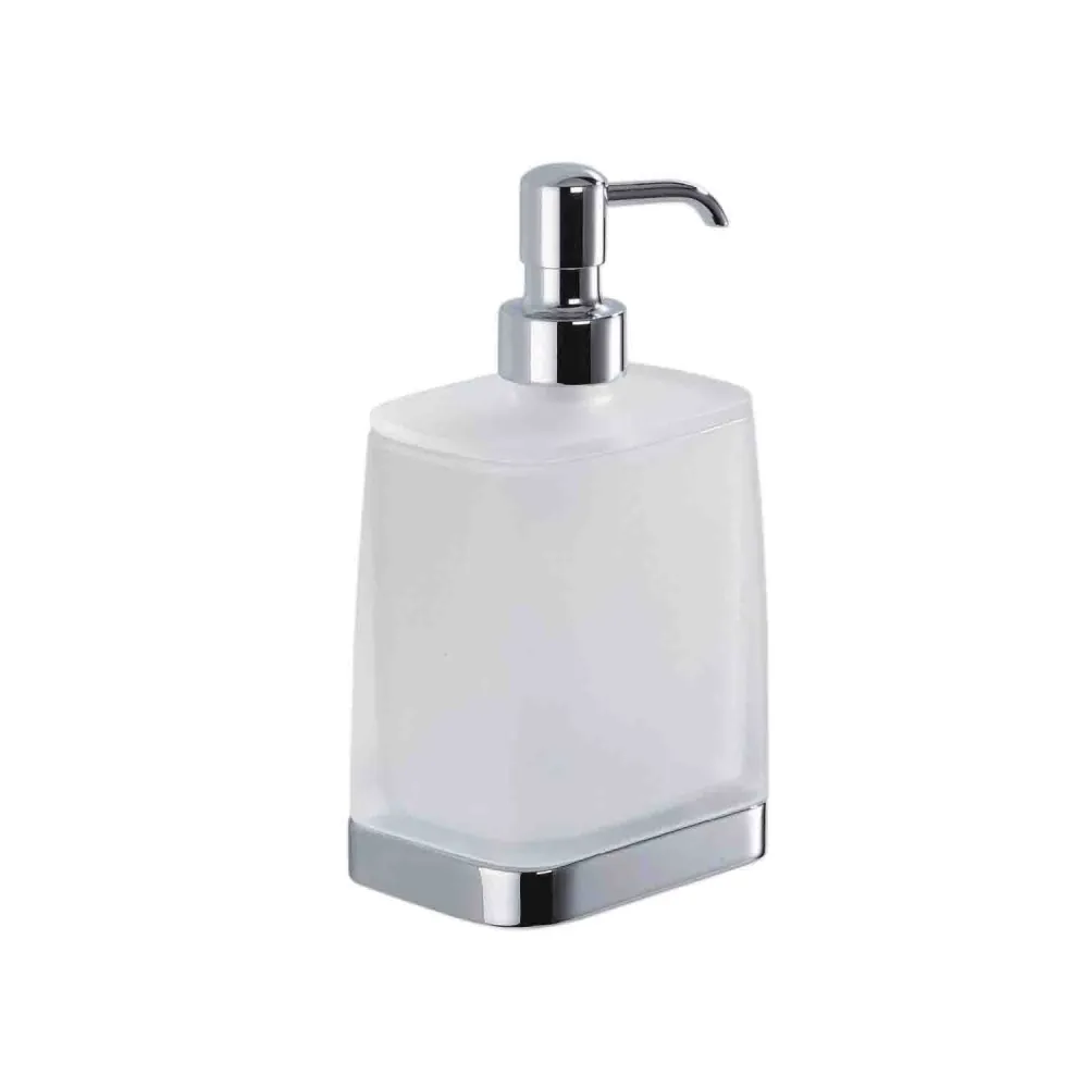 Dispensador de jabón en latón y vidrio acidado colección Time de Colombo Design