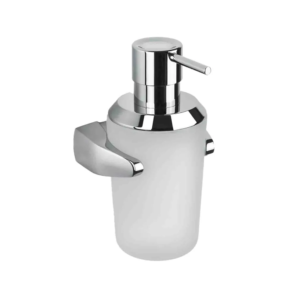 Dispensador de jabón en latón y vidrio acidado colección Road de Colombo Design