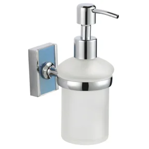 Dispensador de jabón MSV "Alba" de cinc cromado 6,5x12,7x16,6 cm