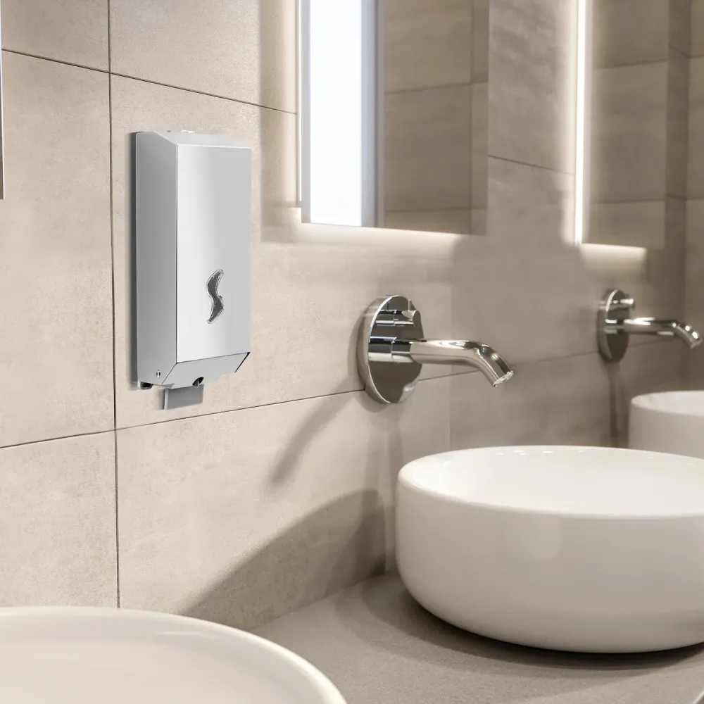 Dispensador de jabón de pared Gedy Kubix de 1200 ml en acero y resinas