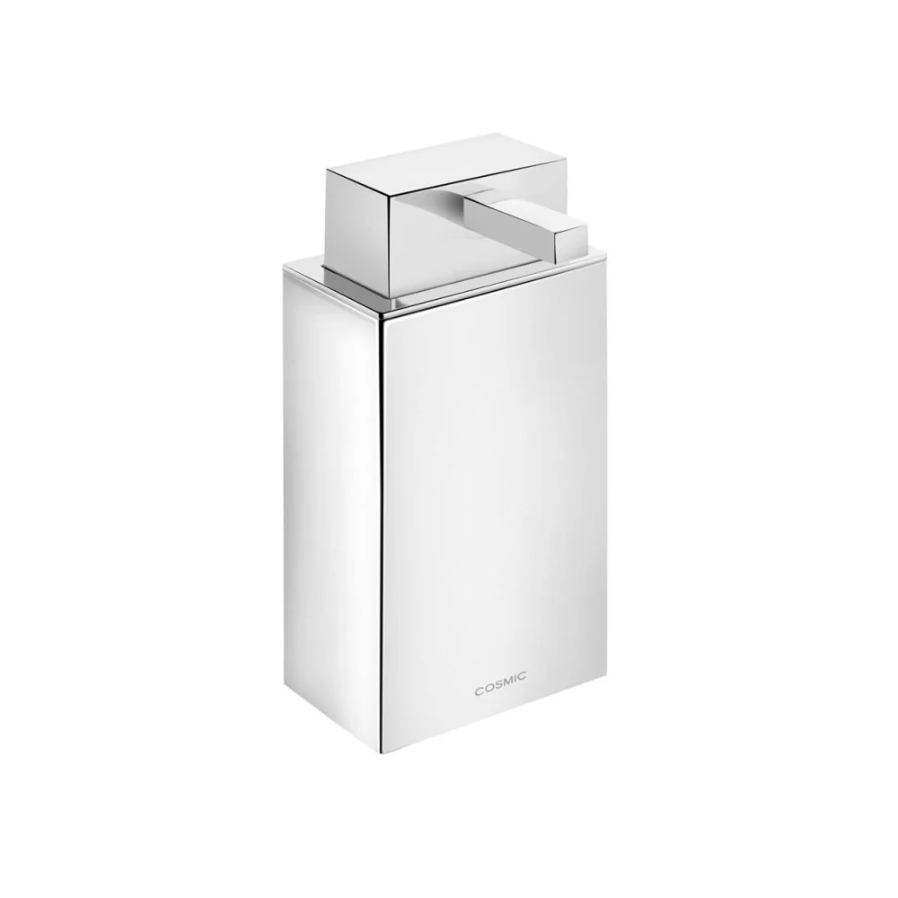 Dispensador de jabón de sobremesa en latón cromado de la colección 'Bath Life' de Cosmic