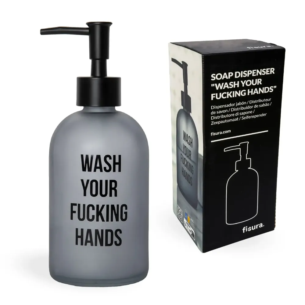 Dispensador de jabón “wash your fucking hands”