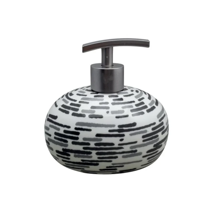 Dispensador Porta Jabón en cerámica ladrillo gris colección CARAMIDA