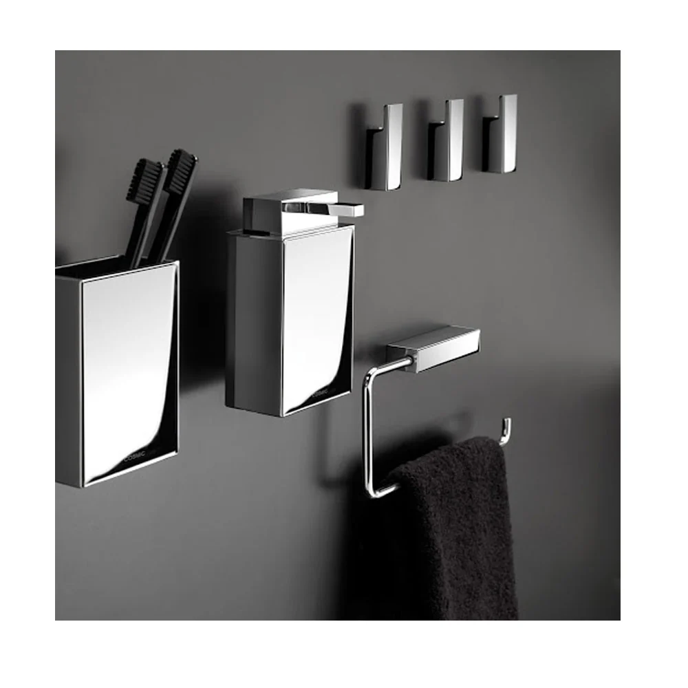 Porta cepillo de dientes de pared en latón cromado de la colección 'Bath Life' de Cosmic