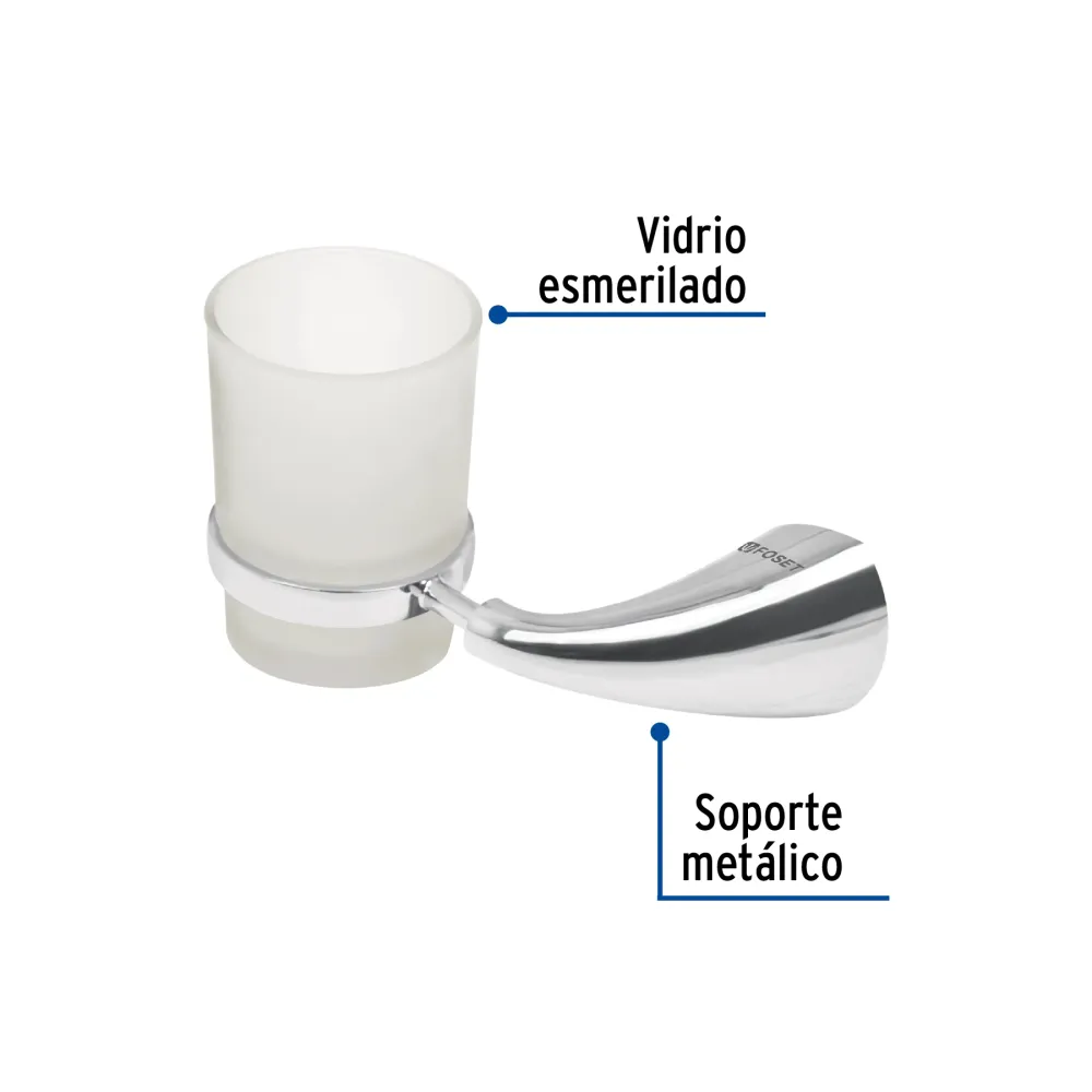 Portavaso cepillero, con vaso, línea Aero