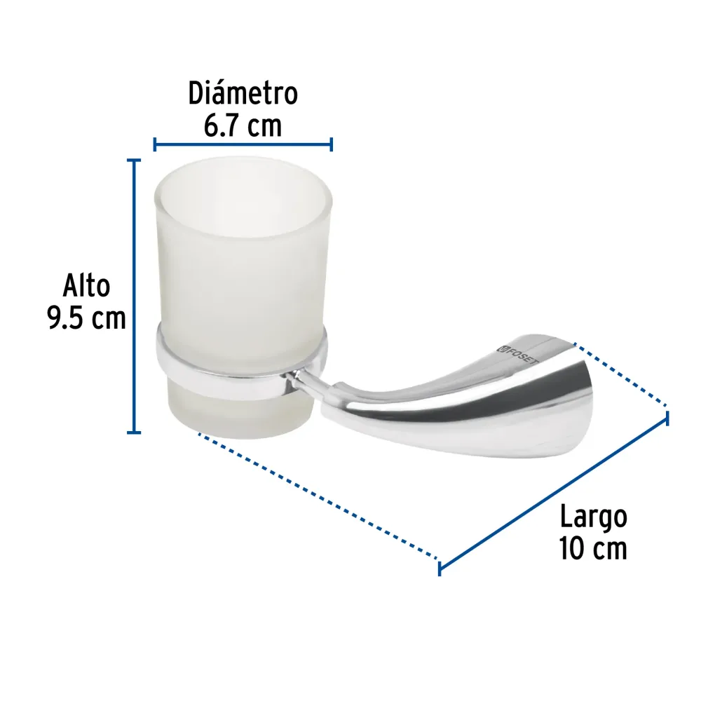 Portavaso cepillero, con vaso, línea Aero
