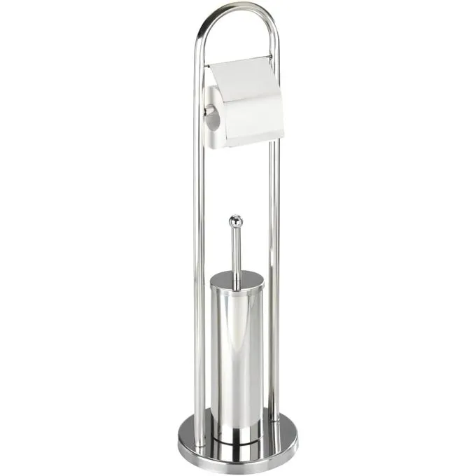 Combiné WC - Porte Papier Toilette avec Brosse - INOX