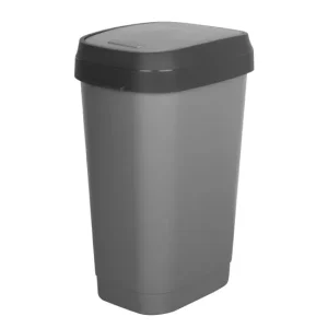 Curver Cubo de basura con tapa basculante Doble Swing 50L gris