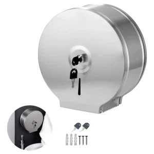 Dispensador Papel Higienico Acero Inoxidable Con Llave 500mt