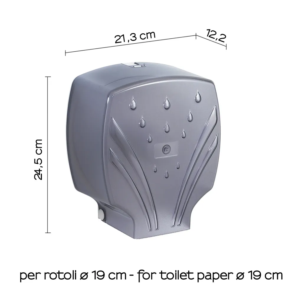 Dispensador para rollos de papel higiénico de máximo 19 cm de Gedy - Antracita