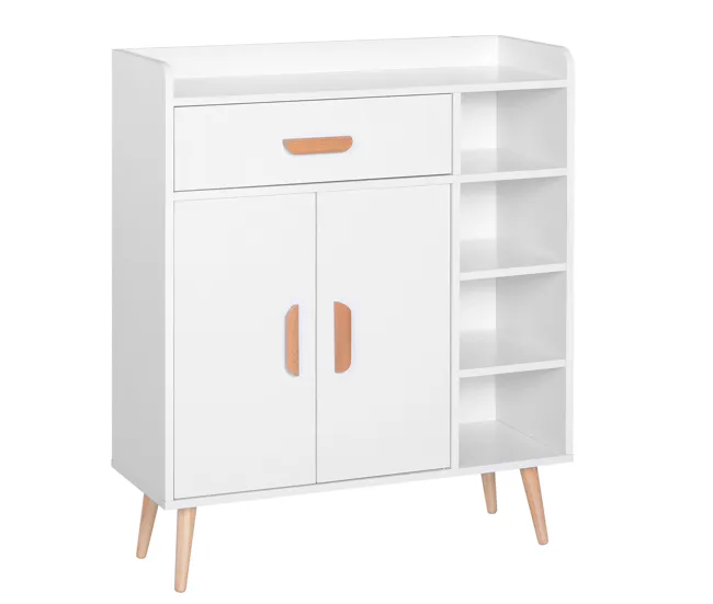 HOMCOM Aparador Buffet Armario Gabinete Consola Mueble Multiusos de Comedor Salón Baño Pasillo 80x29.5x96cm