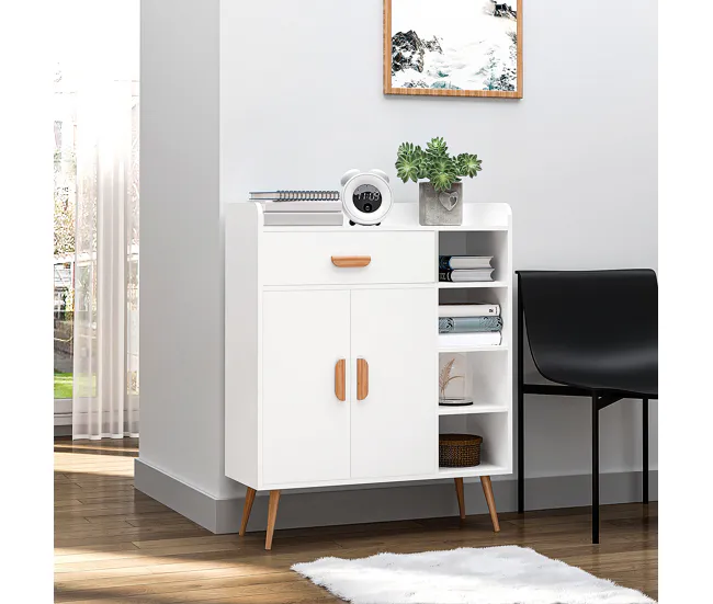 HOMCOM Aparador Buffet Armario Gabinete Consola Mueble Multiusos de Comedor Salón Baño Pasillo 80x29.5x96cm