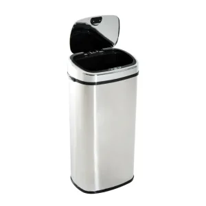 HOMCOM Cubo de Basura Cocina Inteligente de Acero Inoxidable 68L con Sensor de Infrarroja de Apertura Automática y Contact...