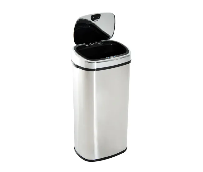 HOMCOM Cubo de Basura Cocina Inteligente de Acero Inoxidable 68L con Sensor de Infrarroja de Apertura Automática y Contact...