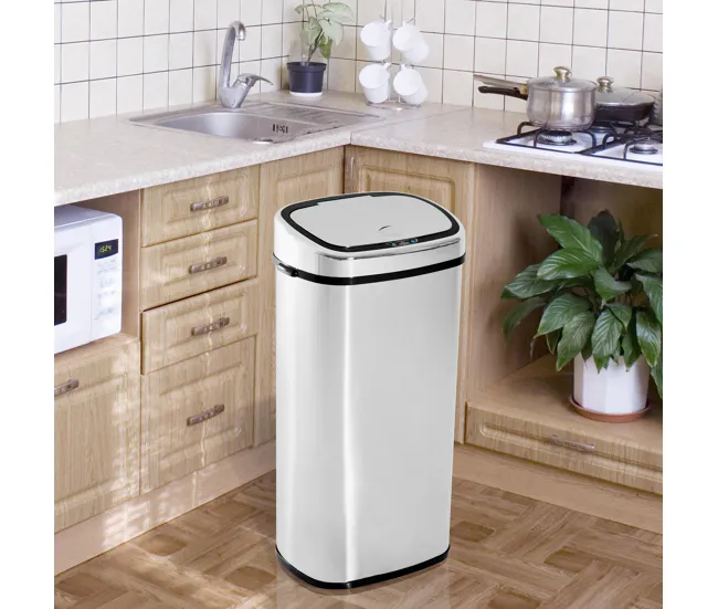 HOMCOM Cubo de Basura Cocina Inteligente de Acero Inoxidable 68L con Sensor de Infrarroja de Apertura Automática y Contact...