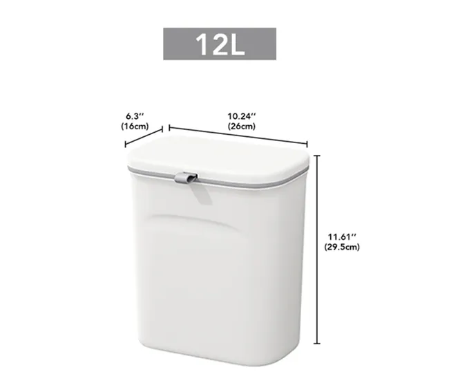 Multifuncional papelera de cocina montada en la pared 12 l