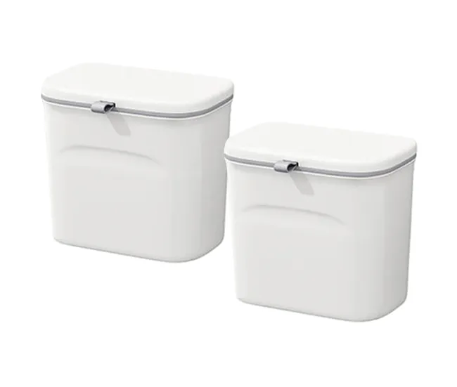Pack de 2 papeleras recogedores 16 L (8x2) multifuncionales, Papelera de Cocina montada en pared o en puerta