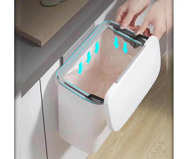 Pack de 2 papeleras recogedores 16 L (8x2) multifuncionales, Papelera de Cocina montada en pared o en puerta