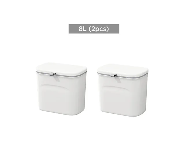 Pack de 2 papeleras recogedores 16 L (8x2) multifuncionales, Papelera de Cocina montada en pared o en puerta