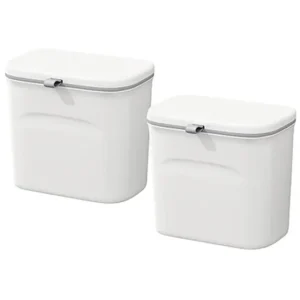 Pack de 2 papeleras recogedores 16 L (8x2) multifuncionales, Papelera de Cocina montada en pared o en puerta