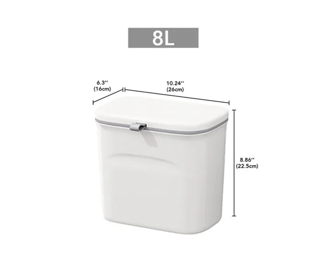 Pack de 2 papeleras recogedores 16 L (8x2) multifuncionales, Papelera de Cocina montada en pared o en puerta