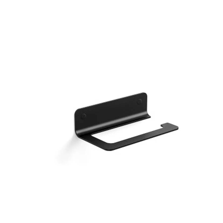 Porta papel higiénico en aluminio pintado negro Lineabeta colección Saeta