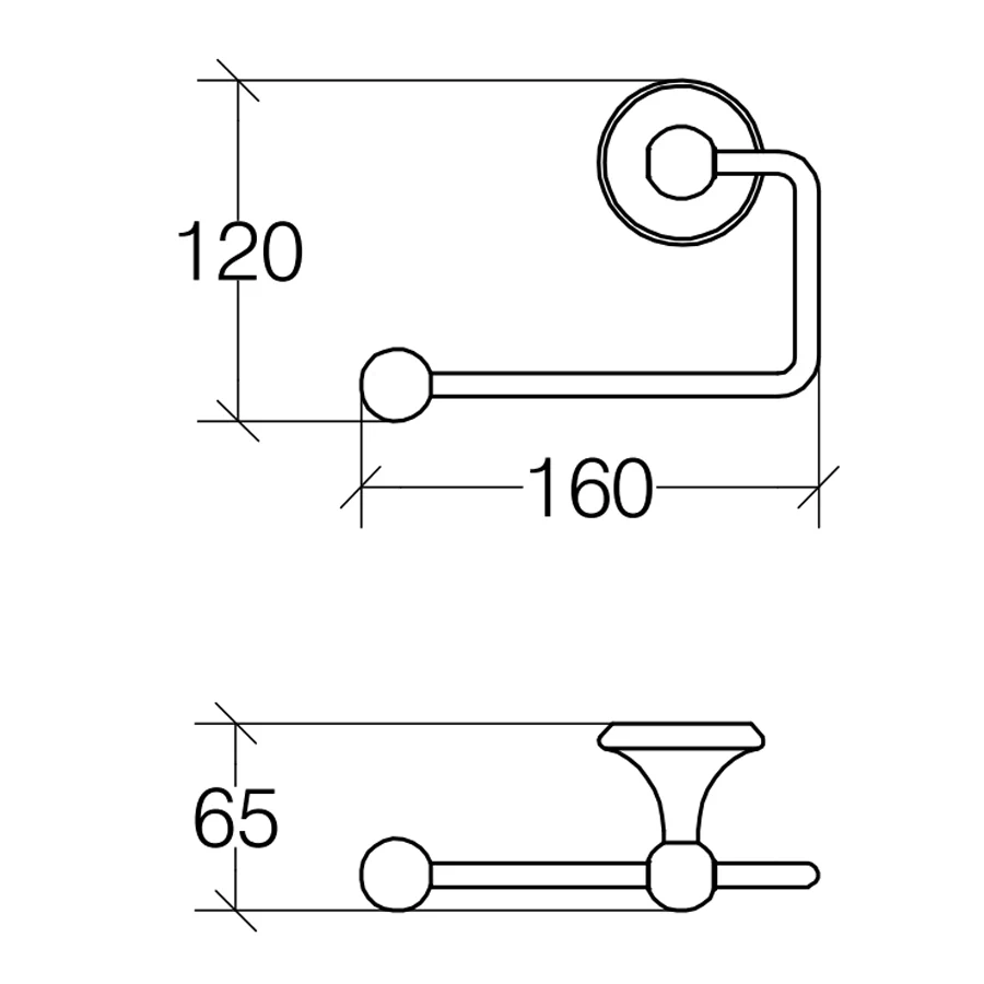 Porta papel higiénico con gancho de Lineabeta serie Venessia en latón cromo