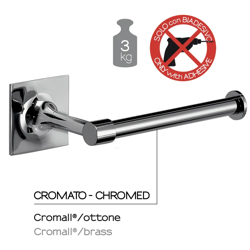Porta papel higiénico en latón y Cromall Wizard de Gedy - Cromado