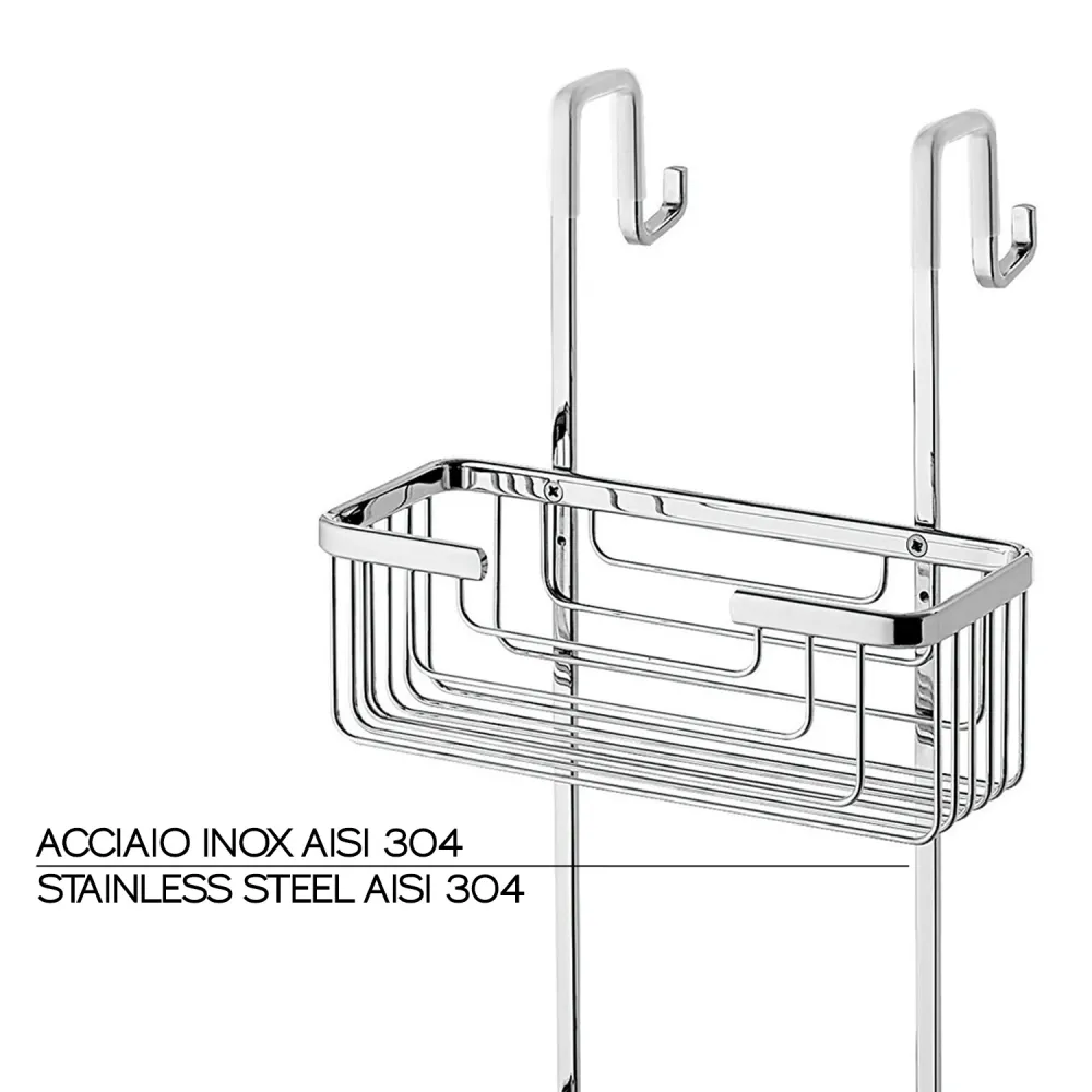 Portaoggetti doccia appendibile 2 ripiani Ottone modello Apollo di Gedy - Cromato