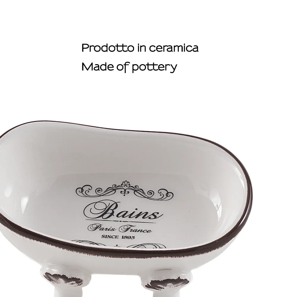 Portasapone da appoggio ceramica Gedy serie Amelie - Bianco