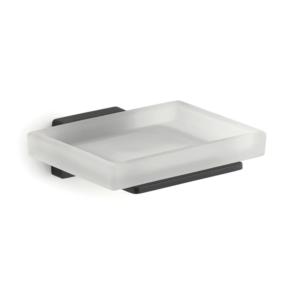 Portasapone muro Acciaio Inox Gedy modello Atena - Nero Matt