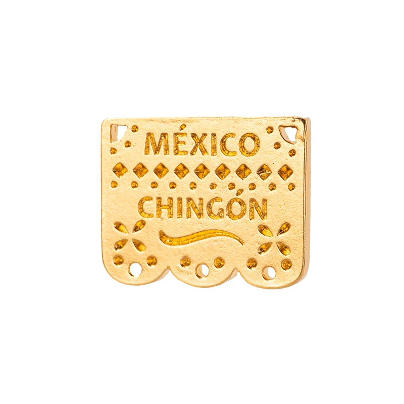 Separador Papel Picado México Chingon 17x13mm Dorado Satinado