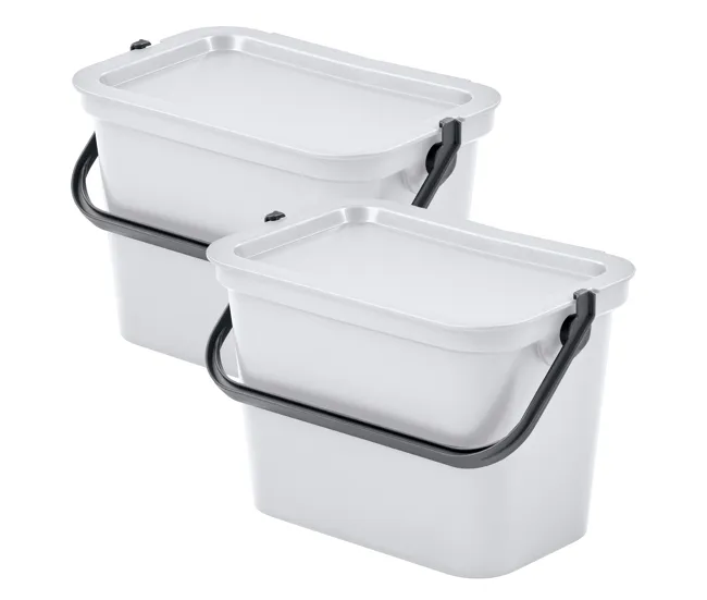 Set de 2 papeleras 5L Blanco con asa
