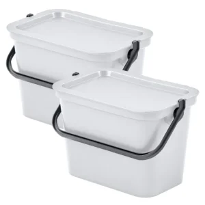 Set de 2 papeleras 5L Blanco con asa