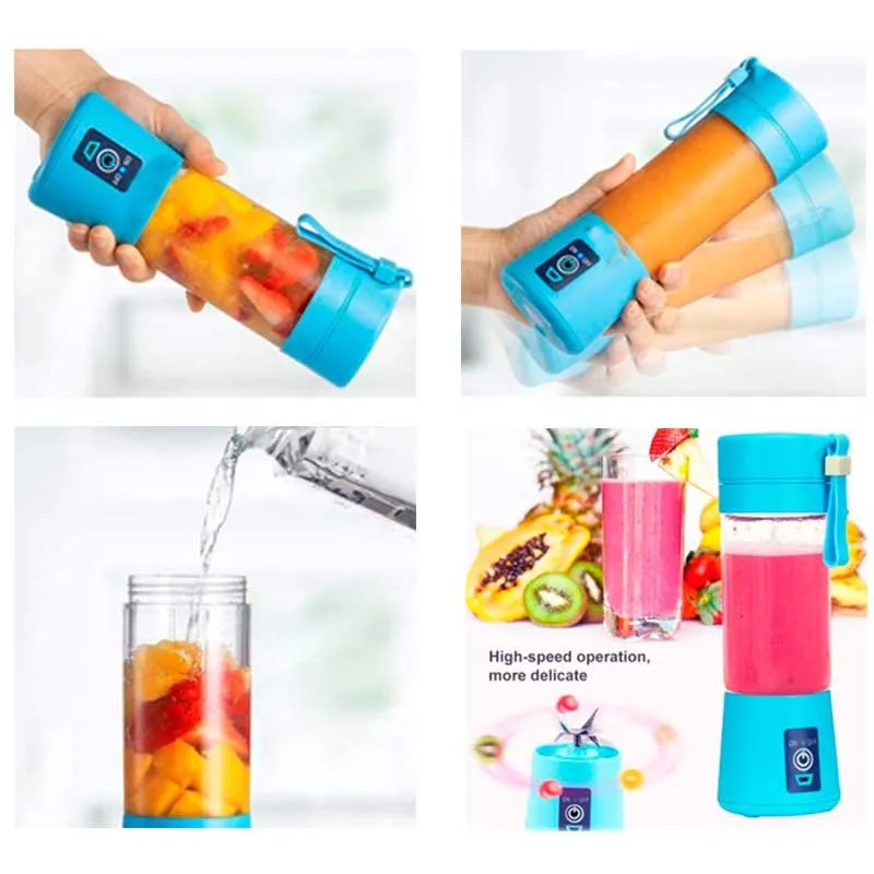 Batidora de vaso portátil HM-03 20W 380ml azul Ø8x22,5 cm