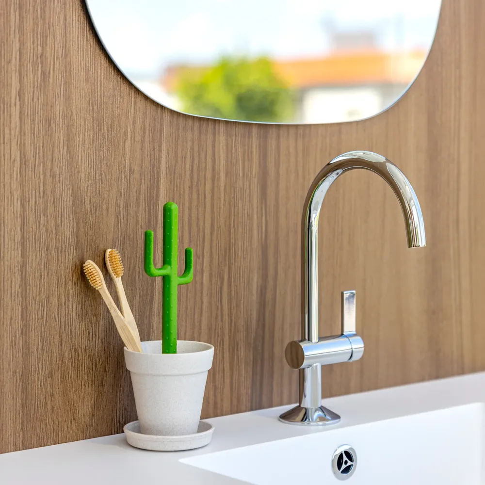 Bote para cepillo de dientes con diseño de cactus