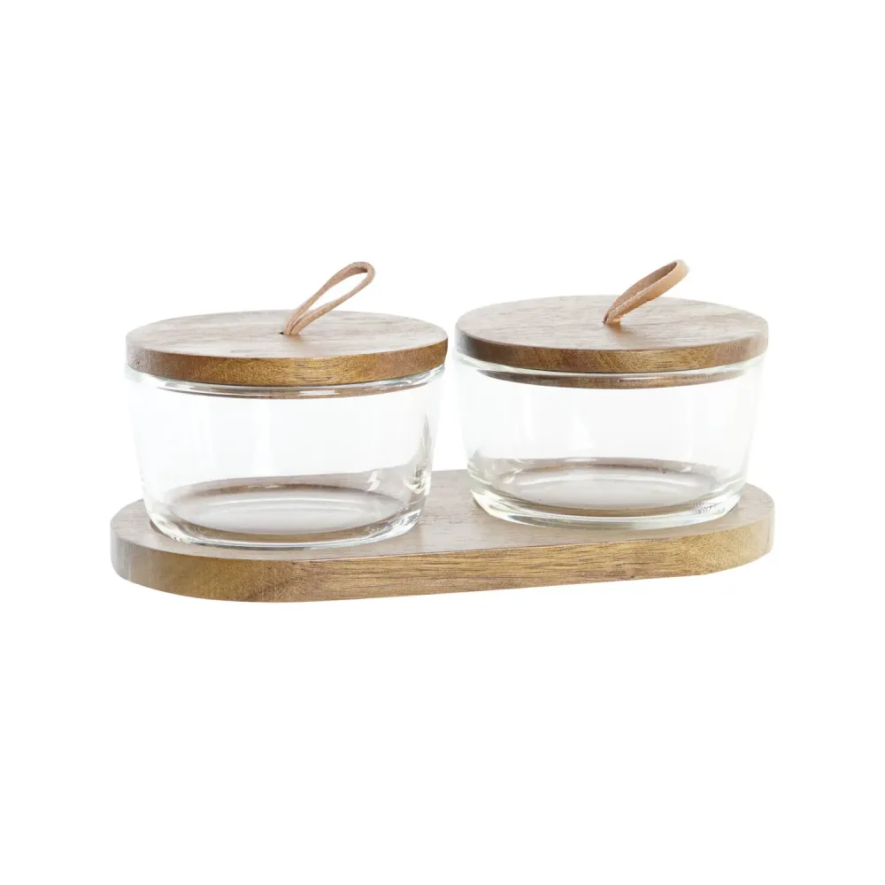 BOTE SET 3 ACACIA CRISTAL 20:5X10:5X7 240ML MARRON