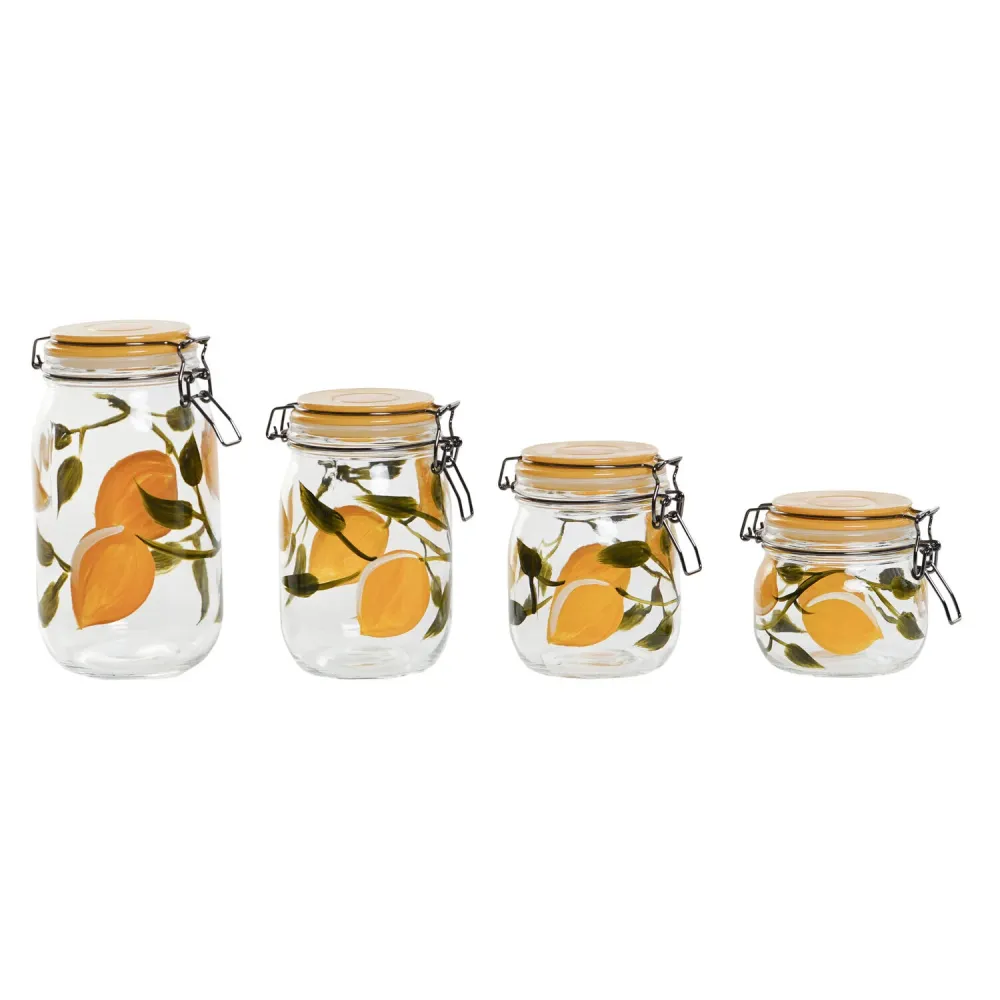 BOTE SET 4 CRISTAL 11:3X11:3X21:7 1500ML LIMONES